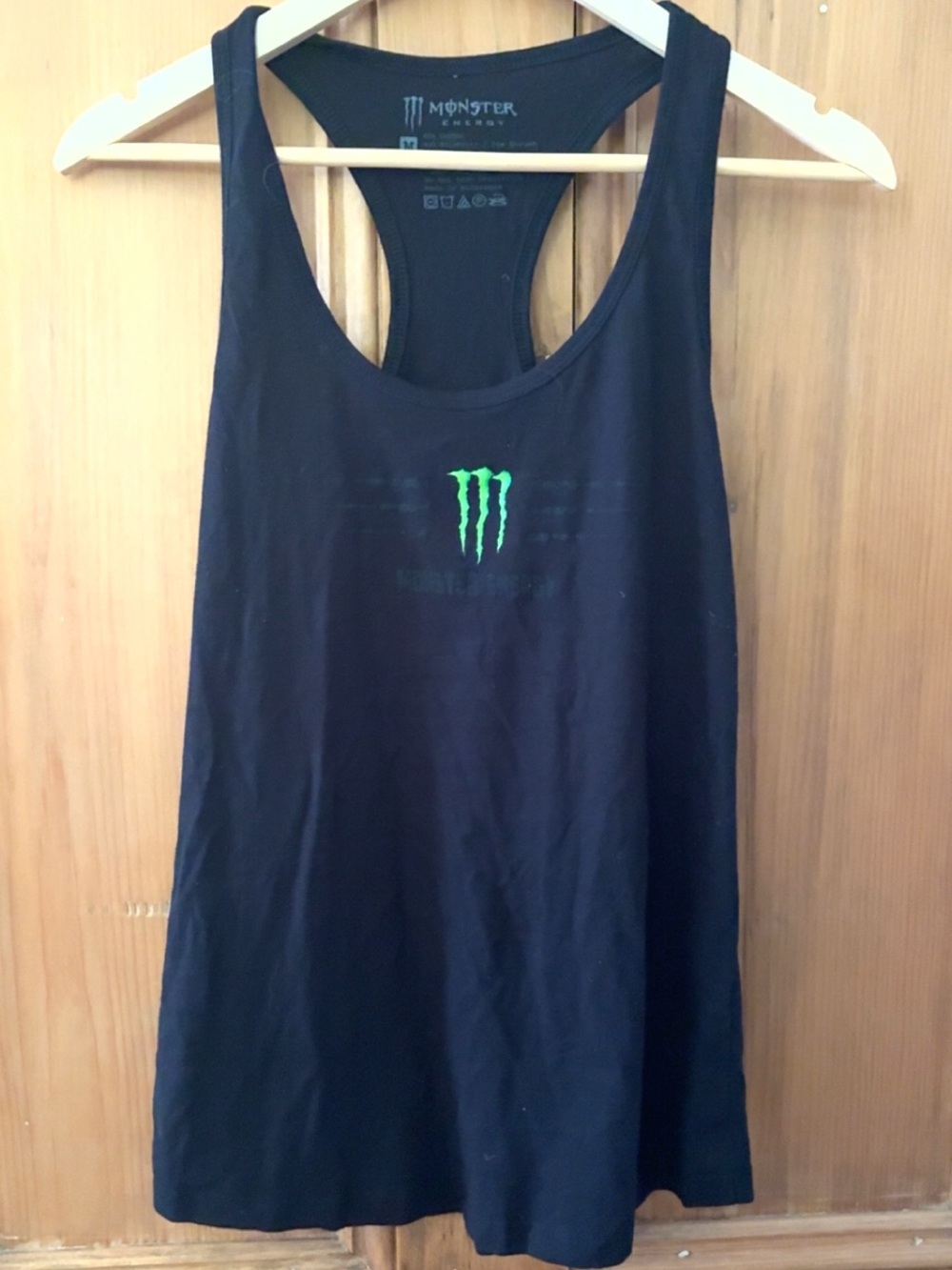 Monster Energy Girls' Black Racerback Tank with Neon Green Logo